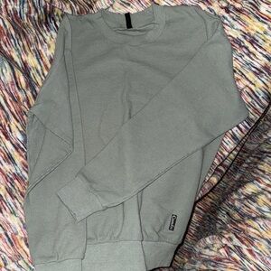 Comfrt waffle crew neck and wide leg/relaxed pant - Size S - Sage Green